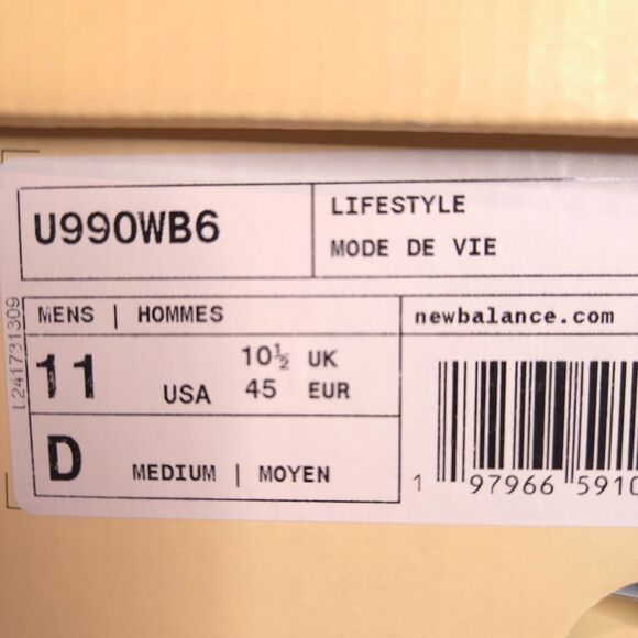 New Balance 990v6 Teddy Santis White Black Plum Phantom Made USA SZ 11 U990BW6 main image 7